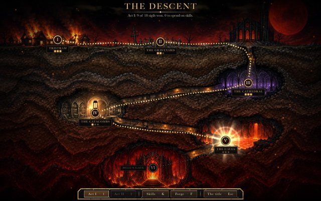 The Descent: the lantern on the map of Act I